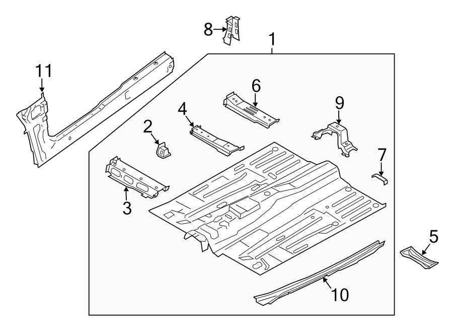 Diagram PILLARS. ROCKER & FLOOR. FLOOR & RAILS. for your Ford Transit Connect  