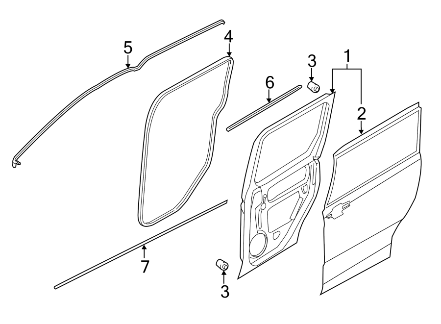 Diagram SIDE LOADING DOOR. DOOR & COMPONENTS. for your 2013 Ford F-150 5.0L V8 FLEX A/T RWD XLT Extended Cab Pickup Fleetside 