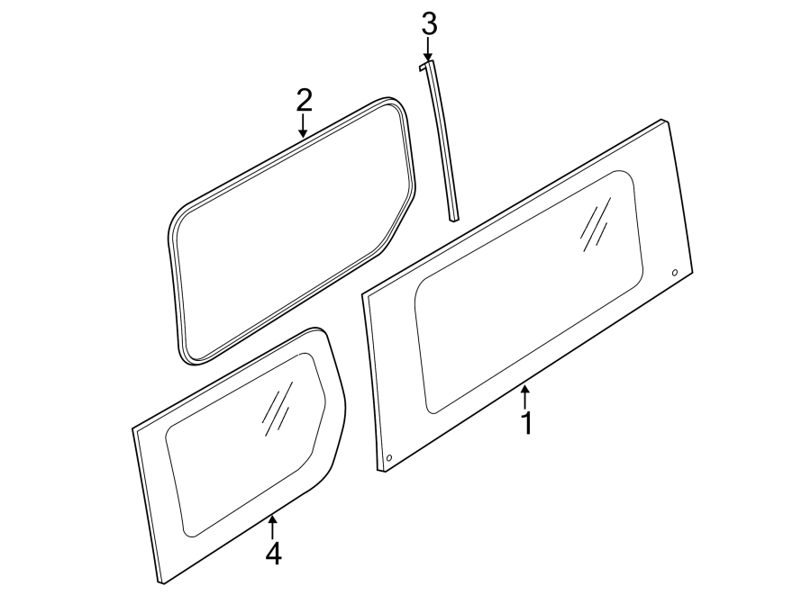 Diagram SIDE PANEL. GLASS. for your 2005 Ford Freestar   