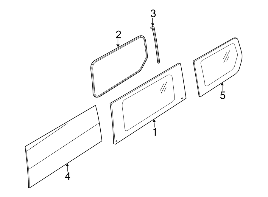 Diagram SIDE PANEL. GLASS. for your 2005 Ford Freestar   