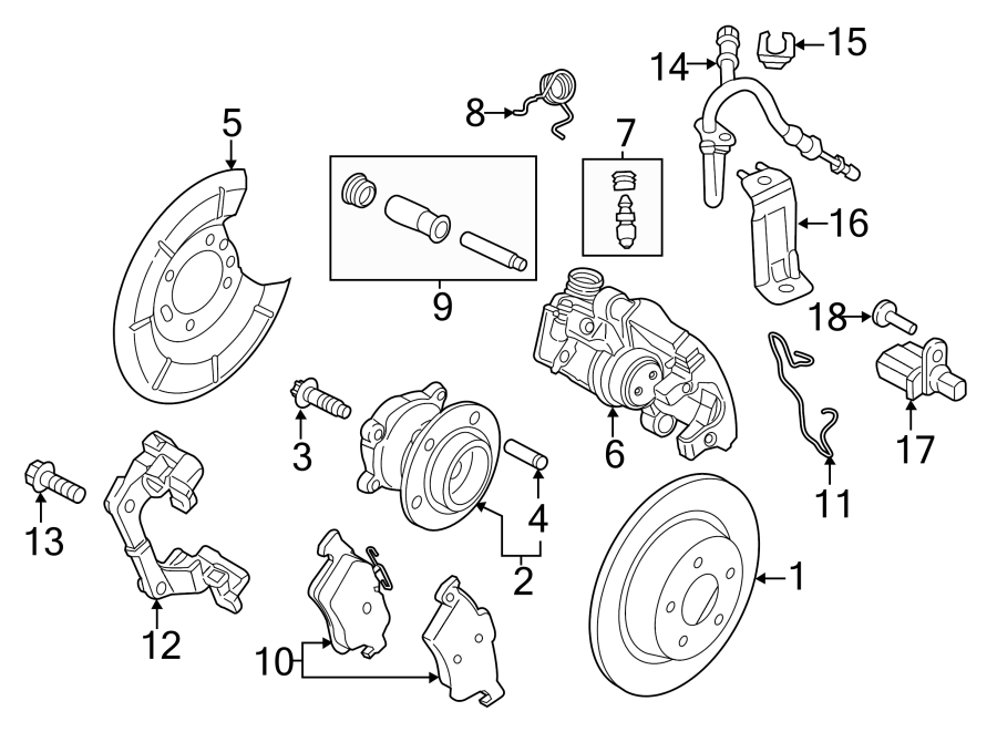 Diagram REAR SUSPENSION. BRAKE COMPONENTS. for your 2011 Lincoln MKZ   