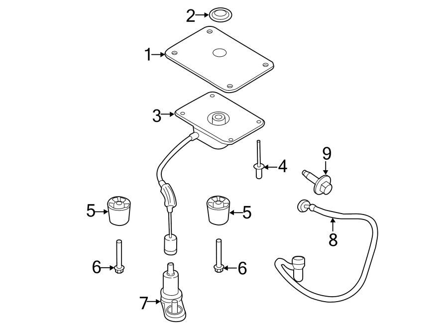 Diagram REAR BODY & FLOOR. SPARE TIRE CARRIER. for your 2021 Ford Transit-350 HD   