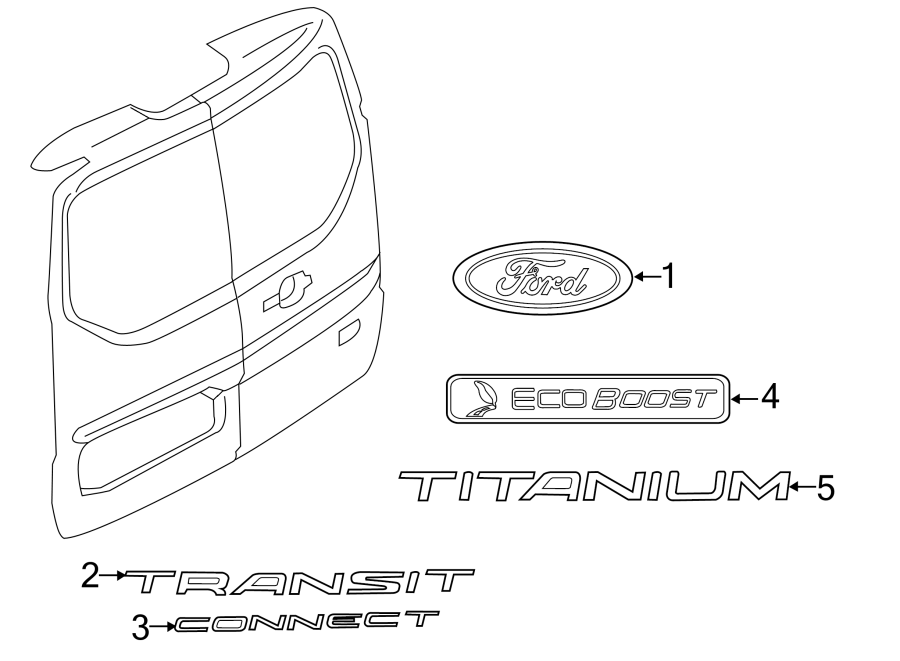 Diagram LIFT GATE. EXTERIOR TRIM. for your 2022 Ford F-150  SSV Crew Cab Pickup Fleetside 