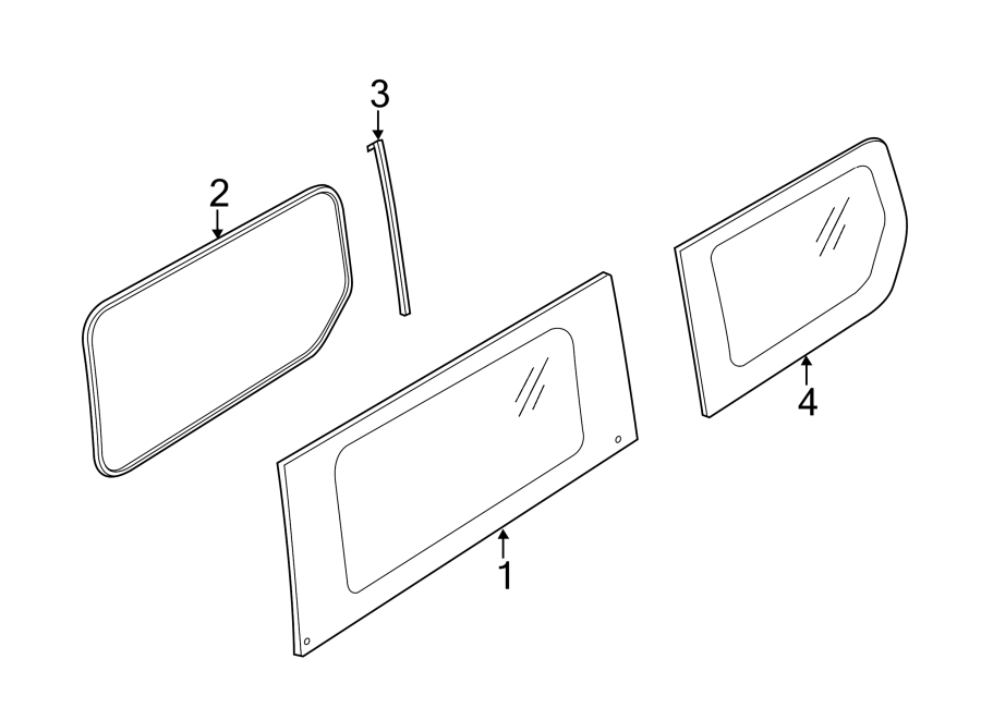 Diagram SIDE PANEL. GLASS. for your 2007 Ford Freestar   