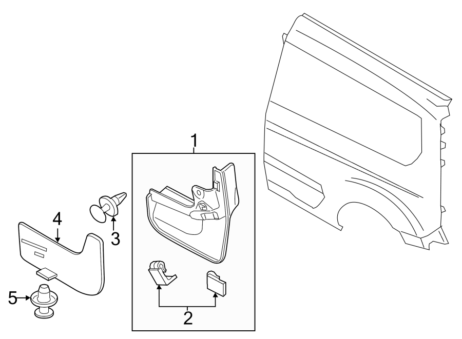 Diagram SIDE PANEL. EXTERIOR TRIM. for your 2021 Ford F-250 Super Duty  XL Standard Cab Pickup Fleetside 