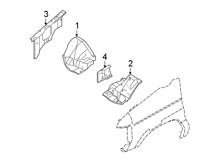 Diagram Fender. Inner components. for your Ford F-350 Super Duty  