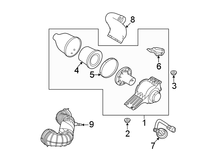 Diagram Air inlet. for your Ford