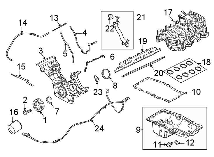 Diagram Engine parts. for your 2016 Lincoln MKZ   