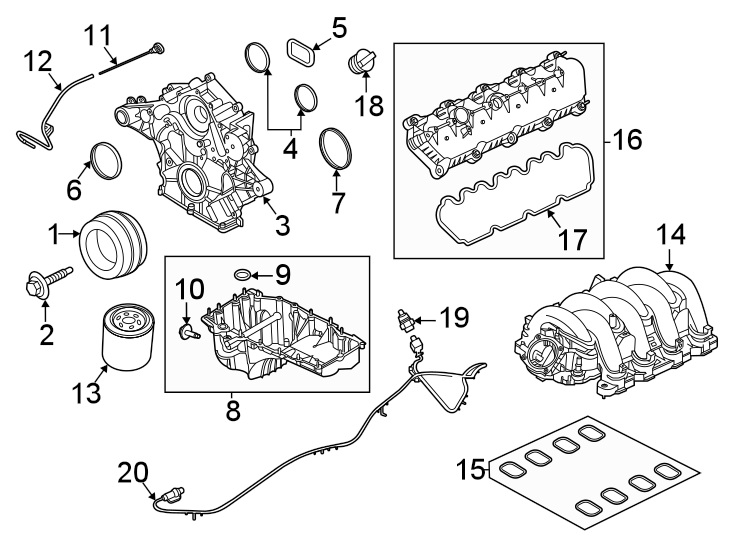 Diagram Engine parts. for your 2023 Ford E-350 Super Duty   