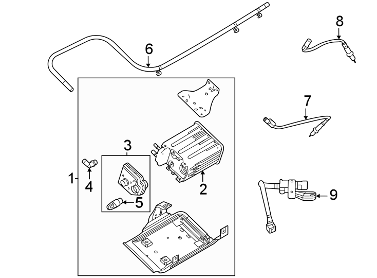 Diagram Emission system. Emission components. for your 2014 Lincoln MKZ Base Sedan  