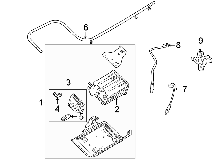 Diagram Emission system. Emission components. for your 2014 Lincoln MKZ Base Sedan  