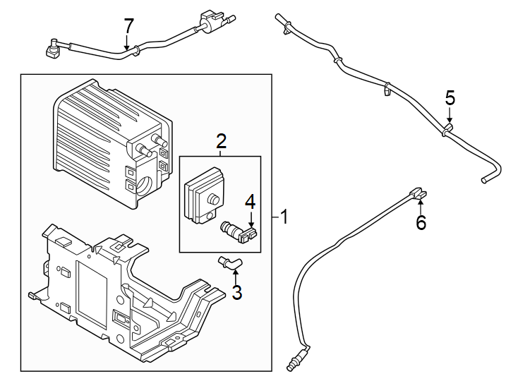 Diagram Emission system. Emission components. for your 2008 Ford Fusion   