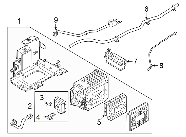 Diagram Emission system. Emission components. for your 2008 Ford Fusion   