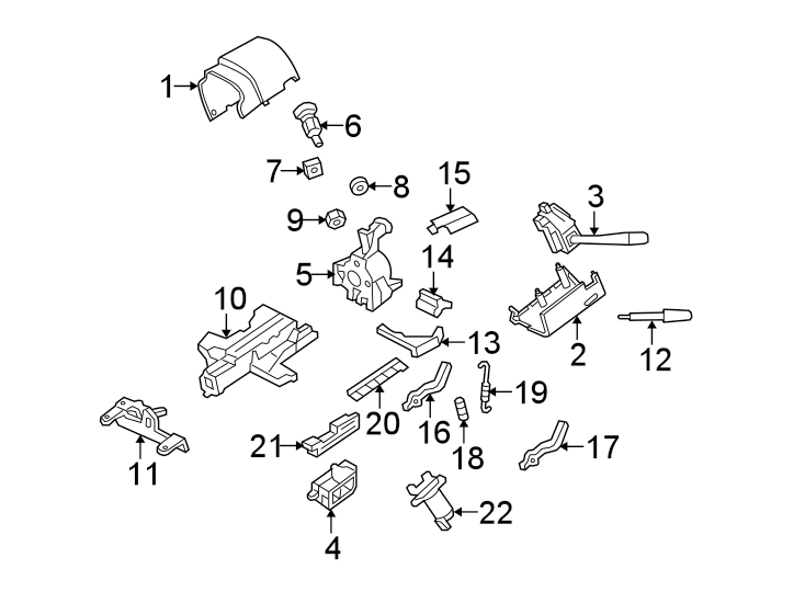 Diagram Steering column. Shroud. Switches & levers. for your Ford E-450 Super Duty  