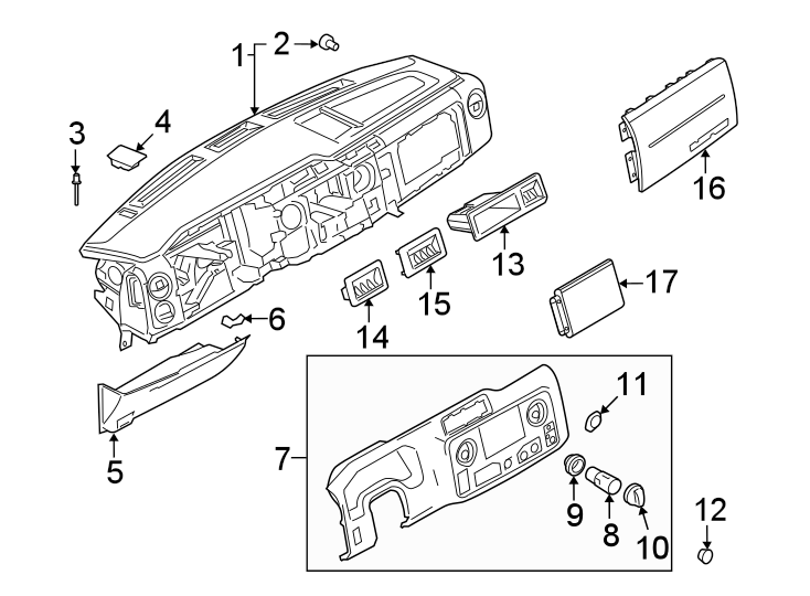 Diagram Instrument panel components. for your 2010 Lincoln MKZ   