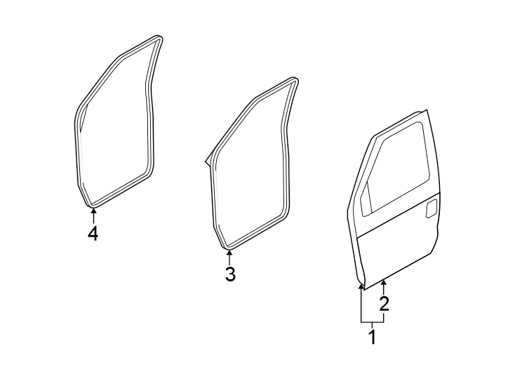 Diagram Door & components. for your 1987 Ford E-150 Econoline Club Wagon   