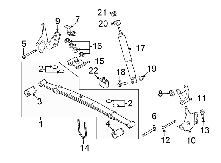 Diagram Rear suspension. Suspension components. for your 2007 Ford F-150   