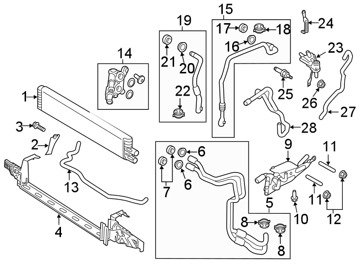 Diagram TRANS OIL COOLER. for your 2018 Lincoln MKZ Reserve Hybrid Sedan  