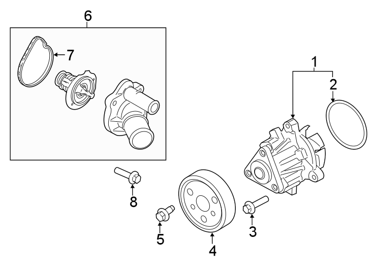 Diagram WATER PUMP. for your 2020 Ford Transit Connect   