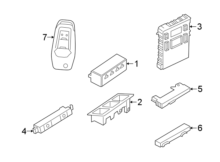 Diagram KEYLESS ENTRY COMPONENTS. for your 2023 Ford Transit Connect  XL Mini Cargo Van 