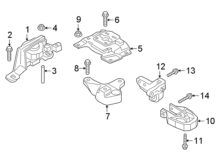 Diagram ENGINE / TRANSAXLE. ENGINE & TRANS MOUNTING. for your 2011 Ford Escape   