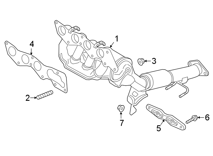 Diagram EXHAUST SYSTEM. MANIFOLD. for your 2019 Lincoln MKZ Reserve II Sedan  