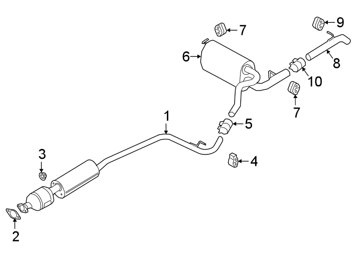 Diagram EXHAUST SYSTEM. EXHAUST COMPONENTS. for your 2023 Ford Transit Connect   