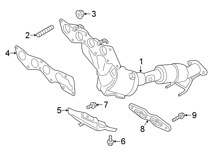 Diagram EXHAUST SYSTEM. MANIFOLD. for your Ford Transit Connect  