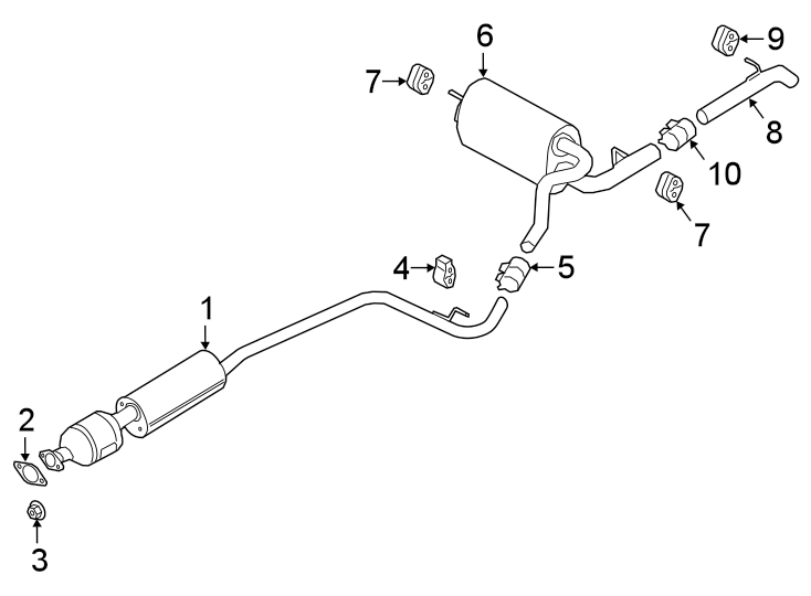 Diagram EXHAUST SYSTEM. EXHAUST COMPONENTS. for your 2017 Ford Transit Connect   