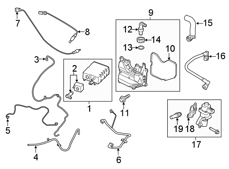 Diagram EMISSION SYSTEM. EMISSION COMPONENTS. for your Ford Transit Connect  