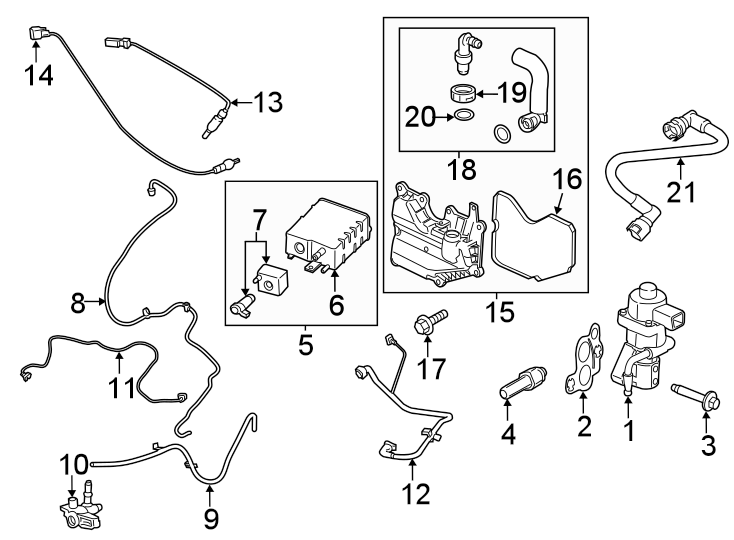 Diagram EMISSION SYSTEM. EMISSION COMPONENTS. for your 2014 Lincoln MKZ   