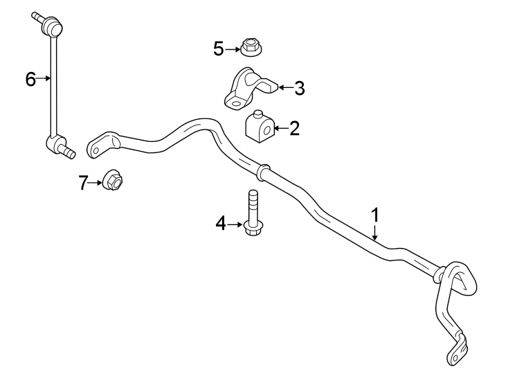 Diagram FRONT SUSPENSION. STABILIZER BAR & COMPONENTS. for your 2023 Ford Transit Connect   