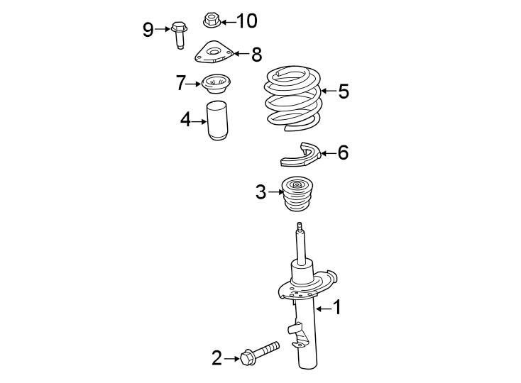 Diagram FRONT SUSPENSION. STRUTS & COMPONENTS. for your 2021 Ford F-150 3.5L EcoBoost V6 A/T RWD XL Extended Cab Pickup Fleetside 