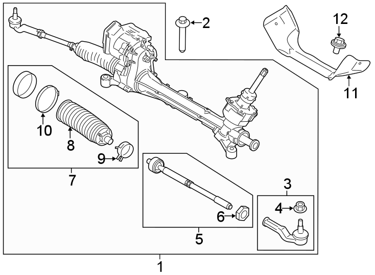 Diagram STEERING GEAR & LINKAGE. for your 2023 Ford Police Interceptor Utility   