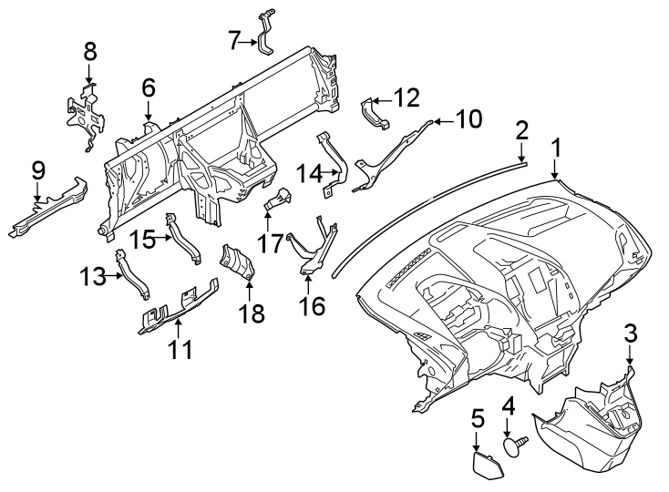 Diagram INSTRUMENT PANEL. for your 2020 Ford F-250 Super Duty  XLT Crew Cab Pickup Fleetside 