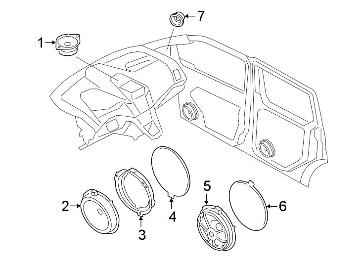 Diagram INSTRUMENT PANEL. SOUND SYSTEM. for your 2001 Ford F-150   