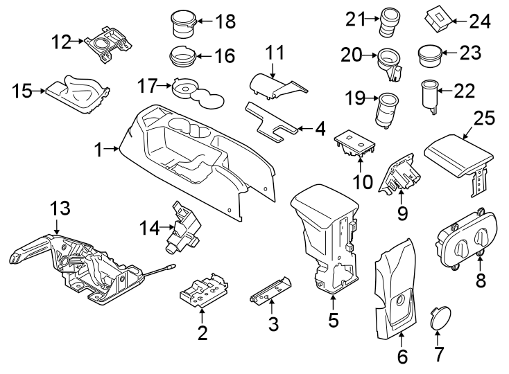 Diagram CENTER CONSOLE. for your 2015 Lincoln MKZ Base Sedan  