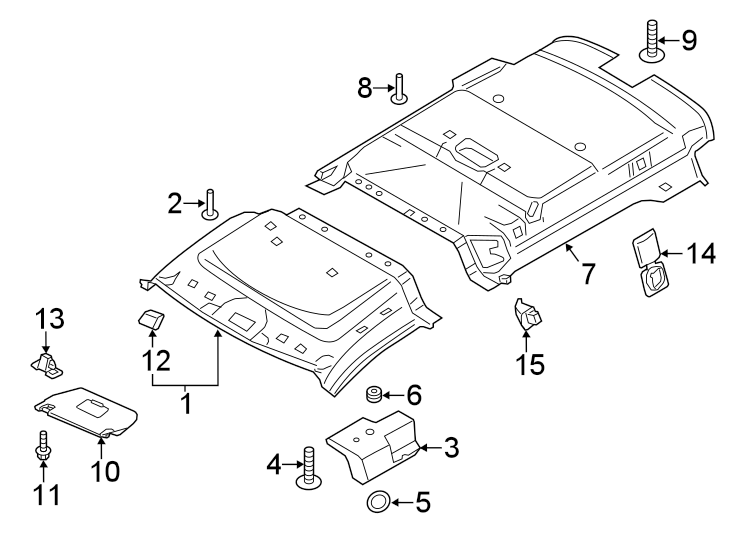 Diagram ROOF. INTERIOR TRIM. for your 1994 Ford F-150   