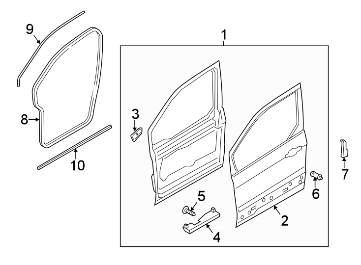 Diagram FRONT DOOR. DOOR & COMPONENTS. for your 2015 Lincoln MKZ   