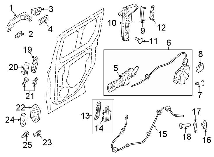 Diagram SIDE LOADING DOOR. LOCK & HARDWARE. for your Ford F-150  