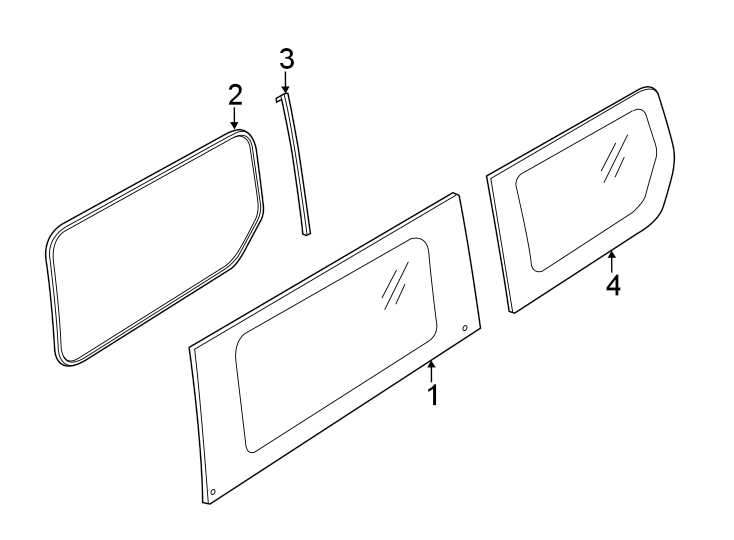 Diagram SIDE PANEL. GLASS. for your 2005 Ford Freestar   