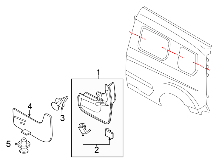 Diagram SIDE PANEL. EXTERIOR TRIM. for your 2021 Ford F-250 Super Duty  XL Standard Cab Pickup Fleetside 