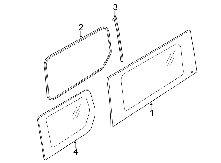 Diagram SIDE PANEL. GLASS. for your 2005 Ford Freestar   