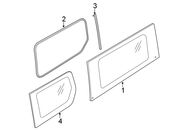 Diagram Side panel. Glass. for your 2007 Ford Freestar   
