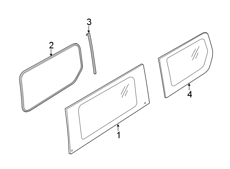 Diagram Side panel. Glass. for your 2007 Ford Freestar   