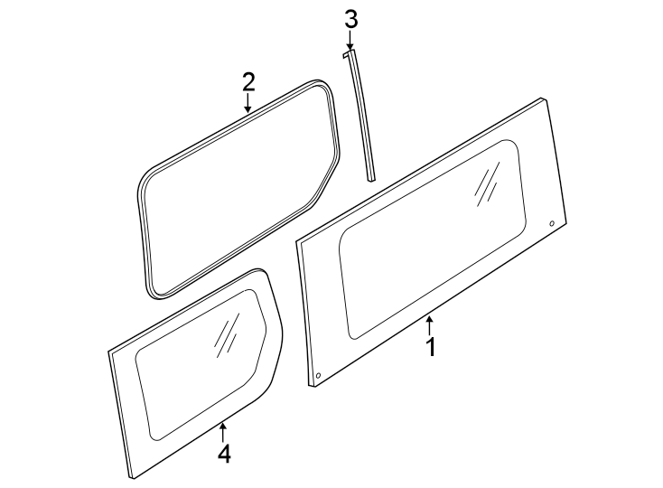 Diagram SIDE PANEL. GLASS. for your 2007 Ford Freestar   