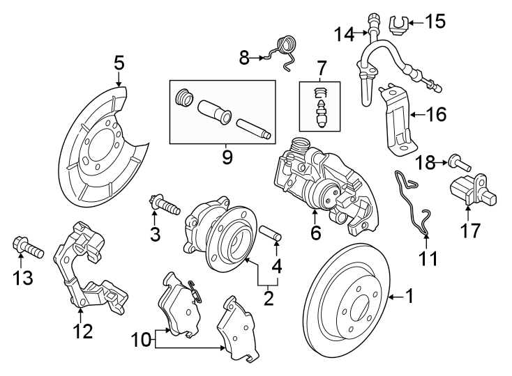 Diagram REAR SUSPENSION. BRAKE COMPONENTS. for your 2003 Ford F-150   