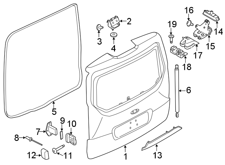 Diagram LIFT GATE. for your 2005 Ford Focus   