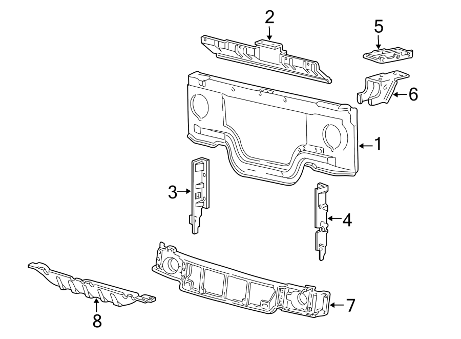 Diagram RADIATOR SUPPORT. for your Ford F-350 Super Duty  