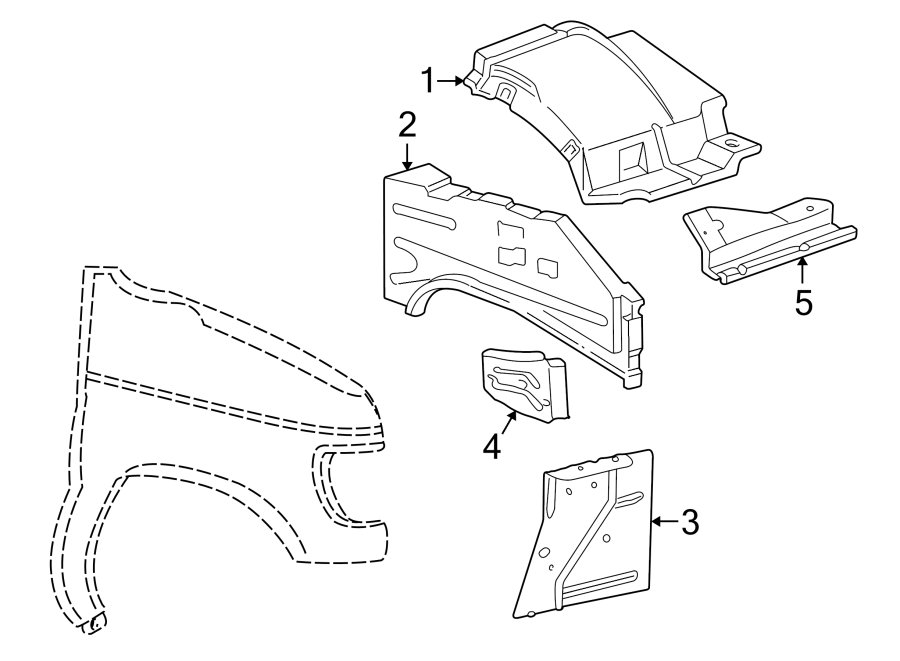 Diagram FENDER. STRUCTURAL COMPONENTS & RAILS. for your 1997 Ford E-250 Econoline   